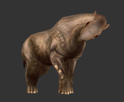Long necked rhino