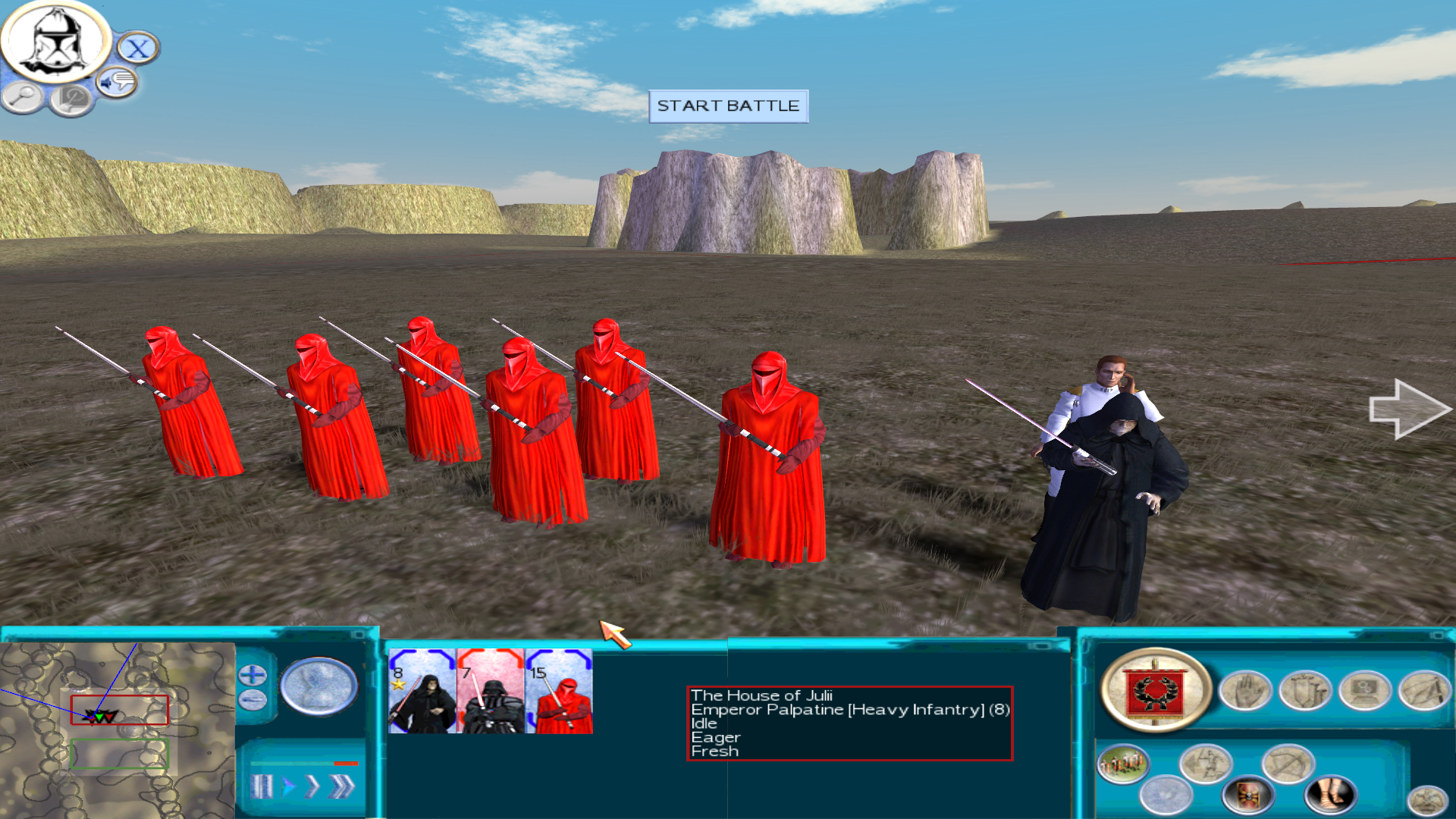 Star Wars Total War - Emperor Palpatine with a Red Guard boyguard!