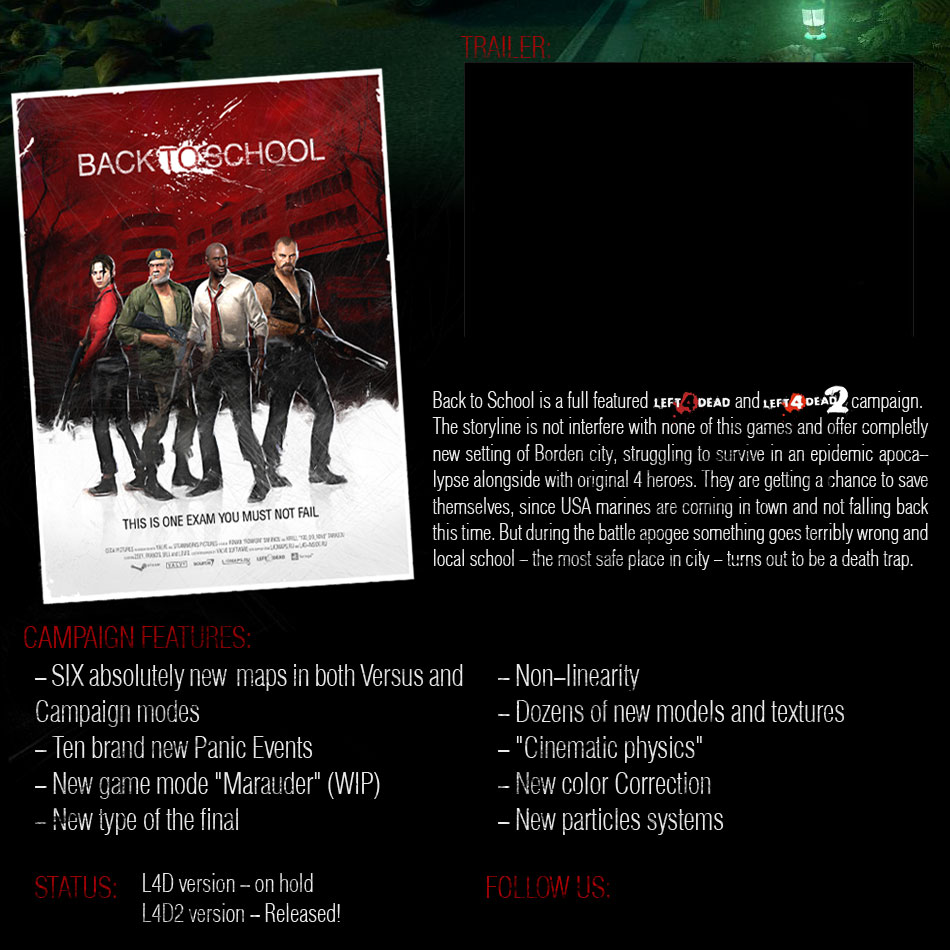 Back To School Mod For Left 4 Dead 2 Mod Db