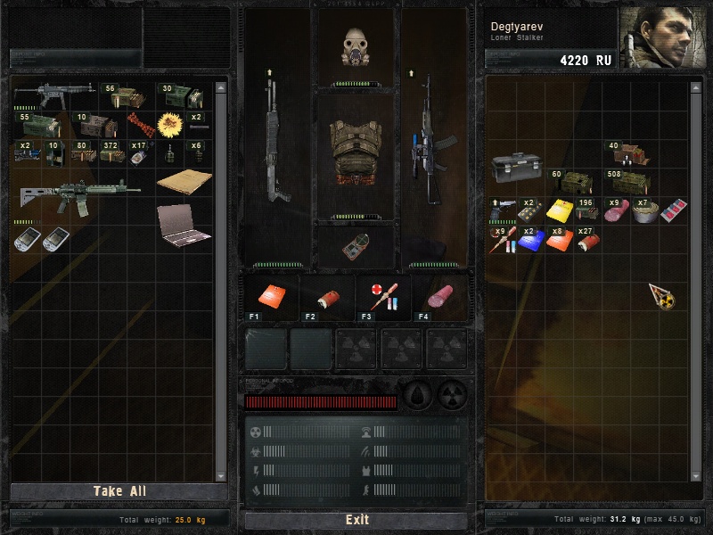 Inventory screen image - ZR Hardcore mod SCoP for S.T.A.L.K.E.R.: Call ...