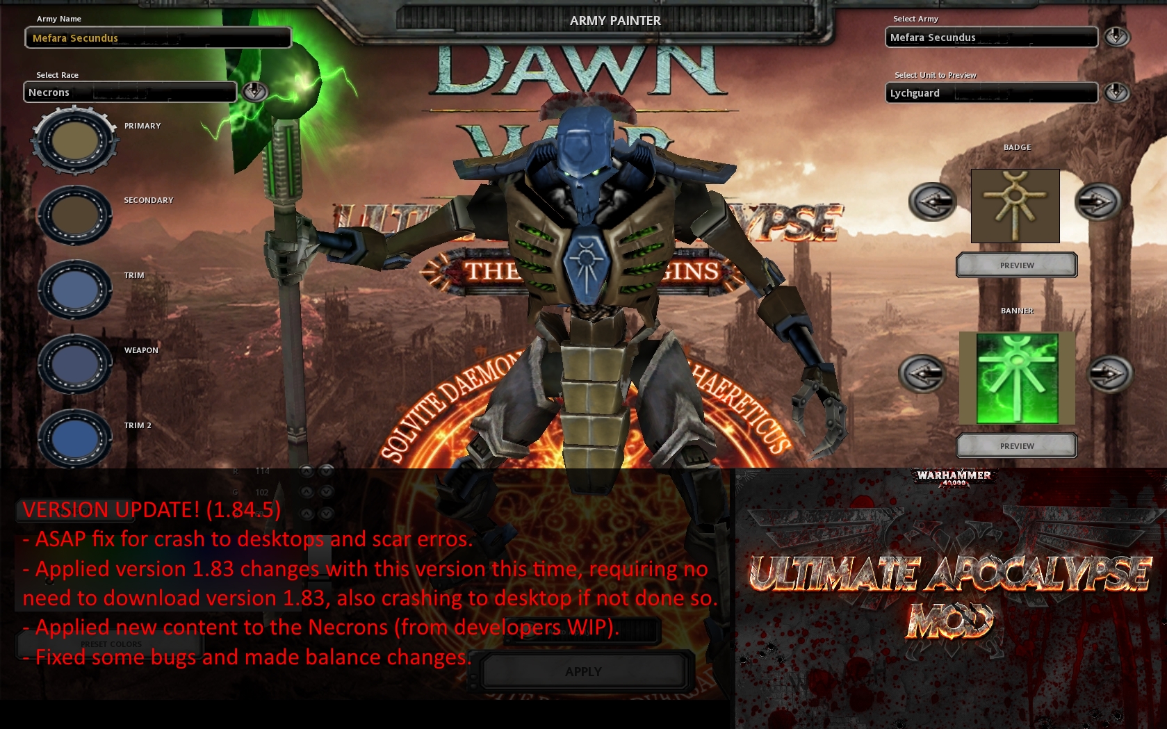 dawn of war dark crusade ultimate apocalypse mod