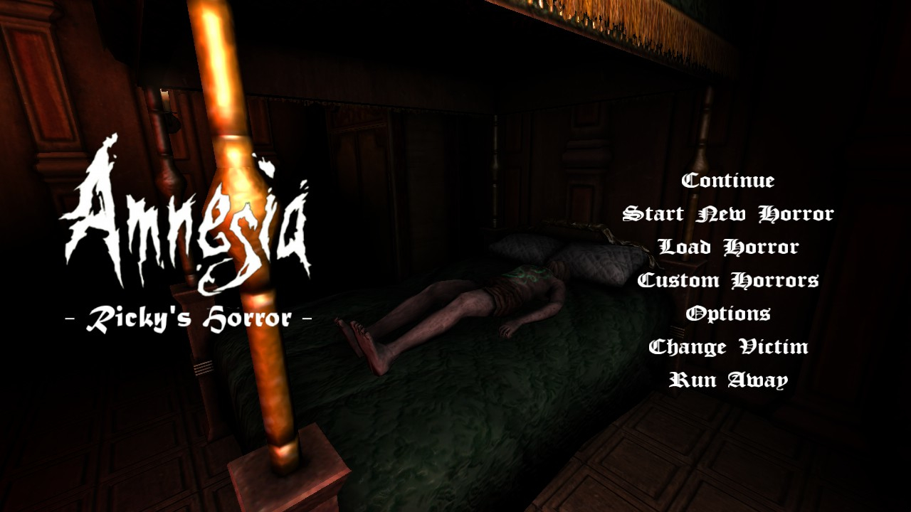 Меню хоррор игр. Amnesia the Dark Descent меню. Амнезия призрак прошлого главное меню..