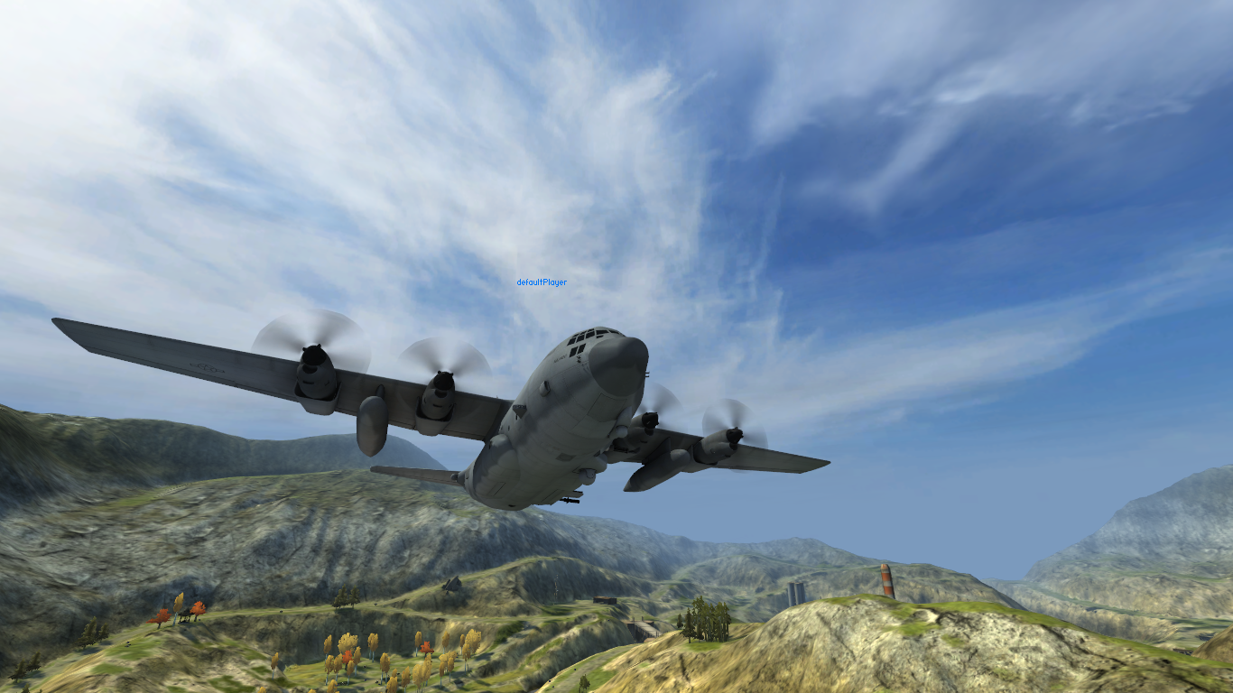 AC-130 testing image - Spec Ops Warfare mod for Battlefield 2.