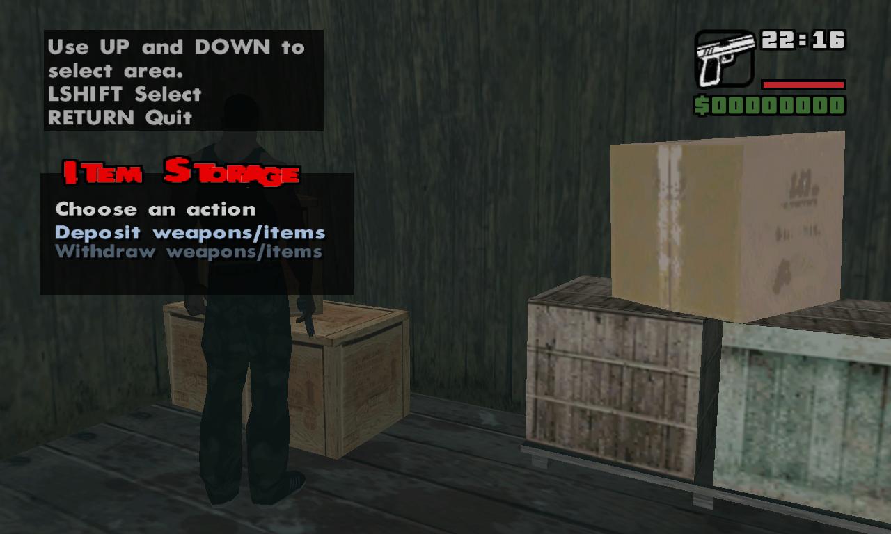 Item Storage image Left 4 Theft San Andreas mod for