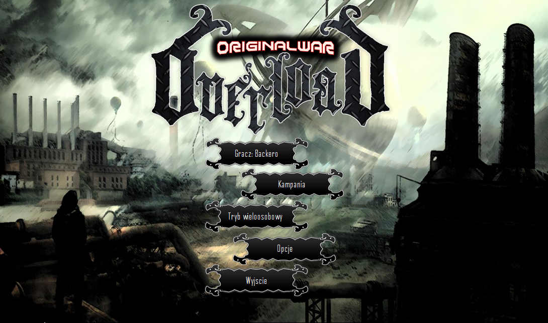 Original start menu of the game