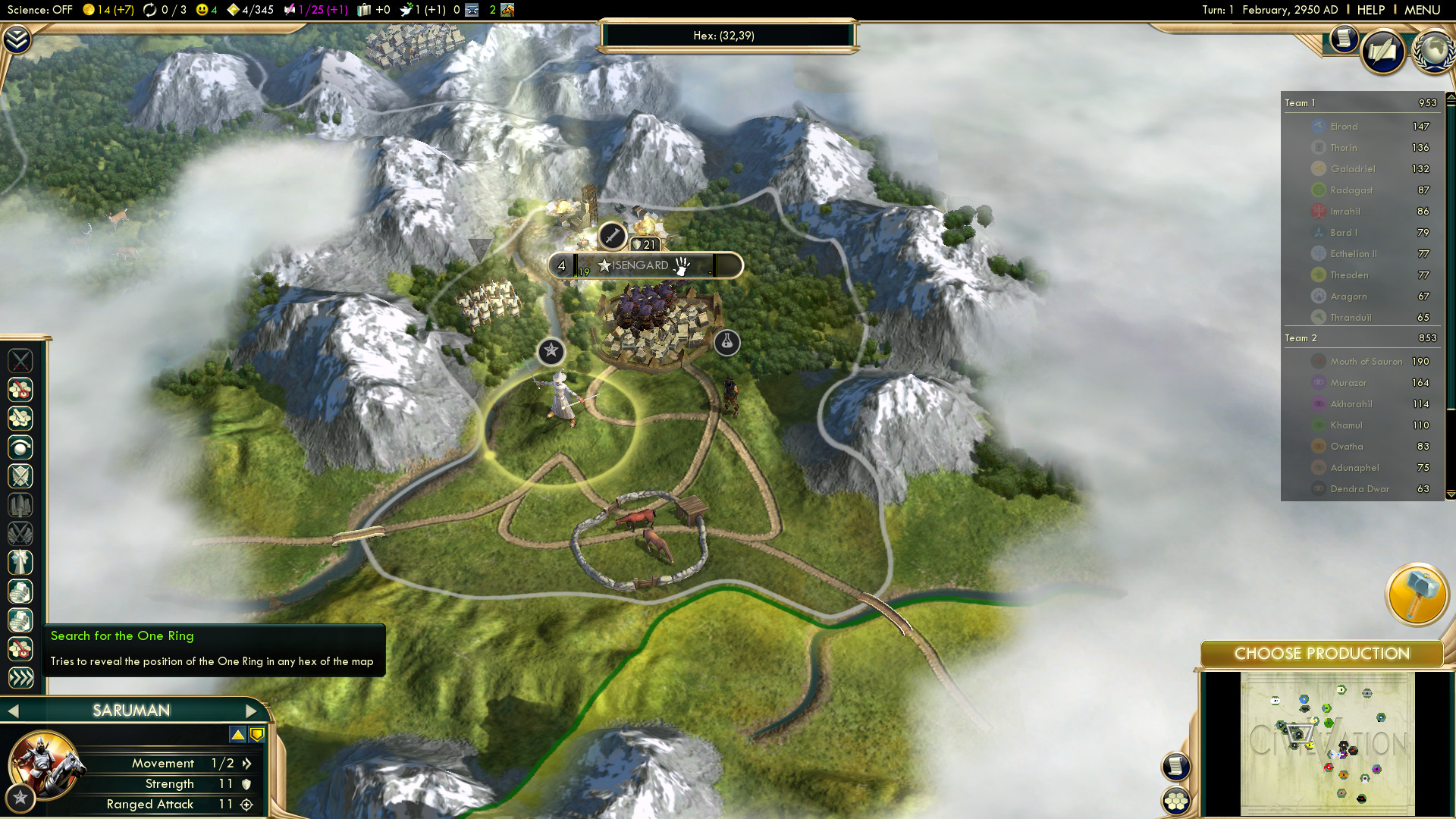 lord of the rings civ 5