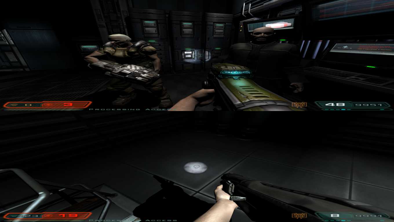 Screenshot image - Doom 3 Splitscreen Edition mod for Doom III - Mod DB