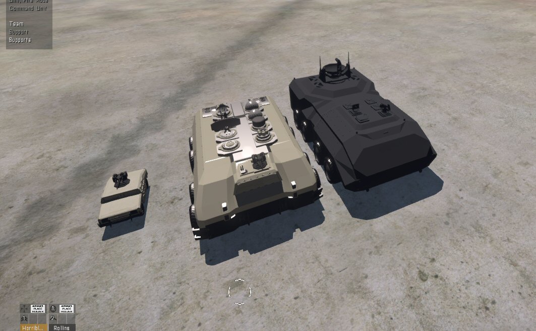 Vehicle size comparison image - Lost Dragons mod for ARMA 3 - ModDB