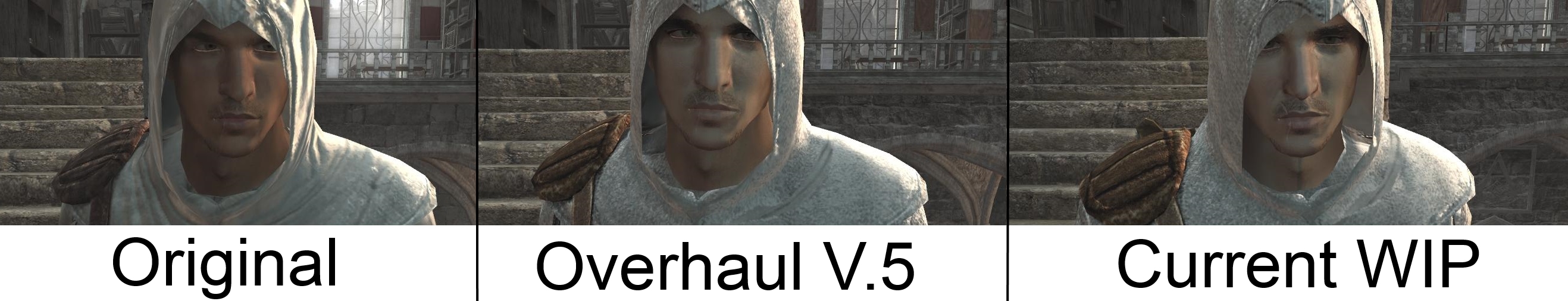 Textures comparison image - Assassin's Creed: Bloodlines Overhaul