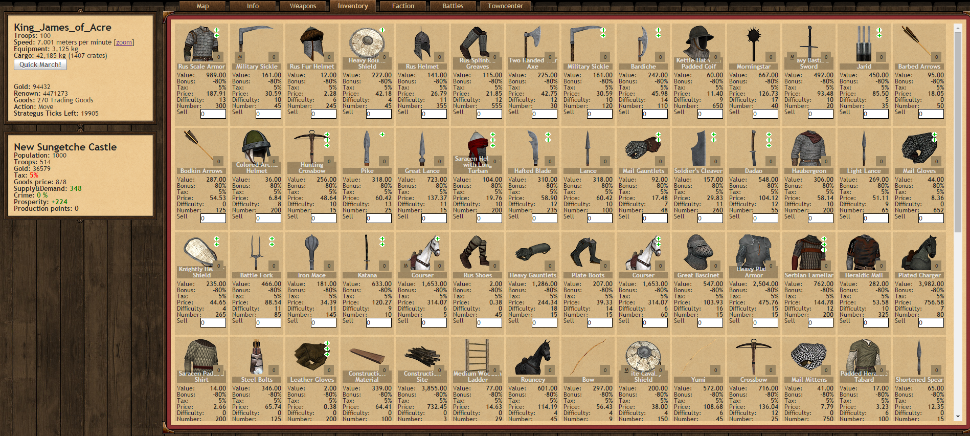 warband horses in inventory