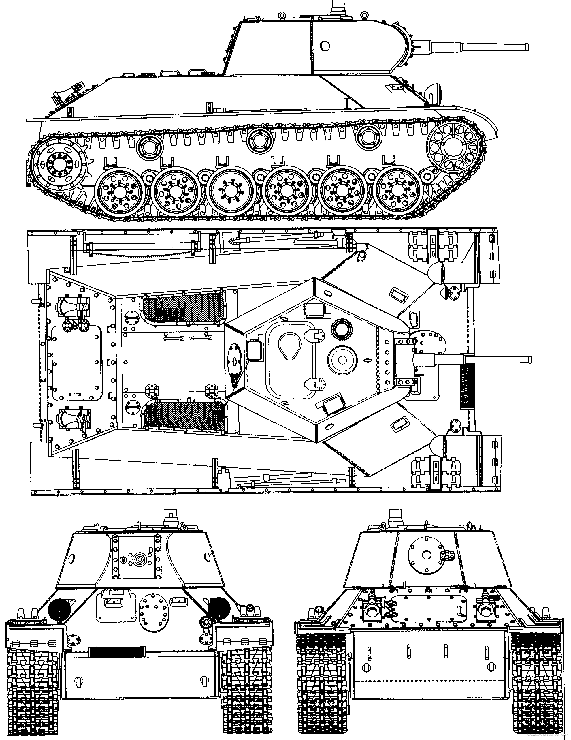 Чертеж танка т 60