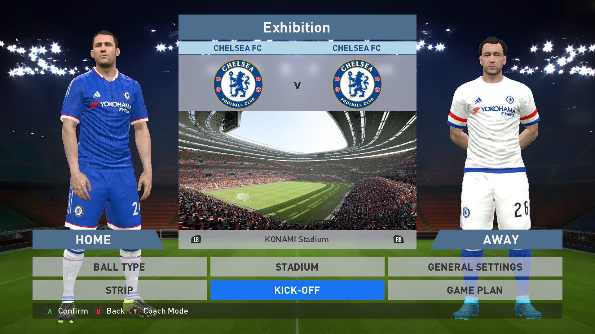 PES 2016, Chelsea (London FC): Jugadores & Caras, Players & Faces