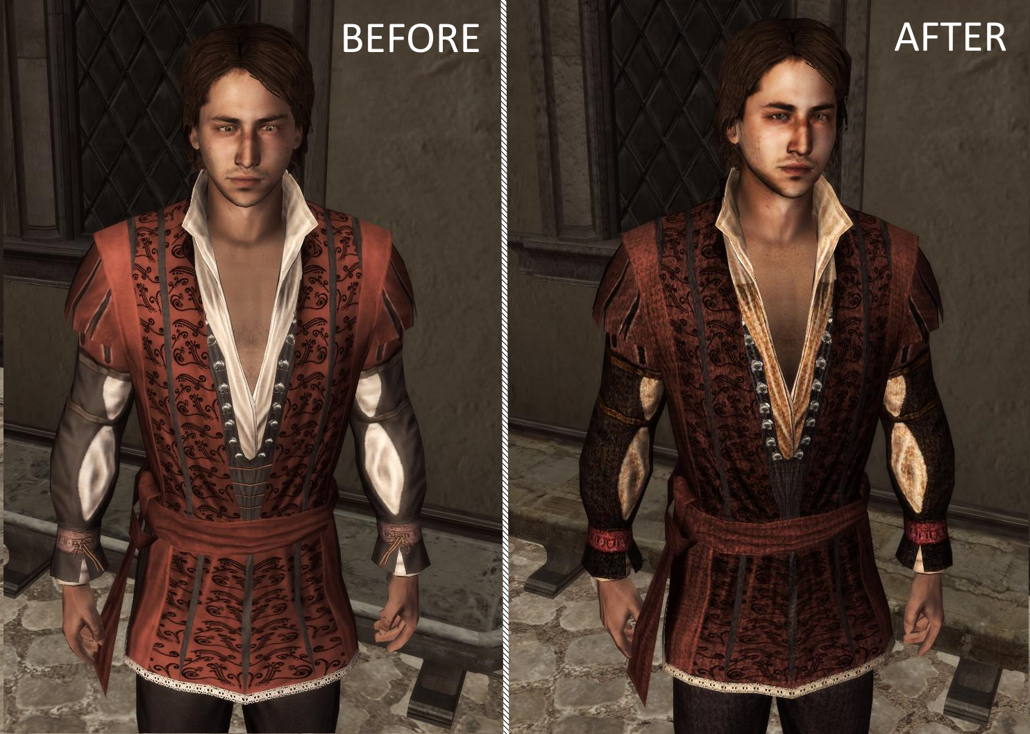Ezio in Altair armor comparison image - Assassin's Creed 2 Overhaul mod for Assassin's  Creed II - ModDB