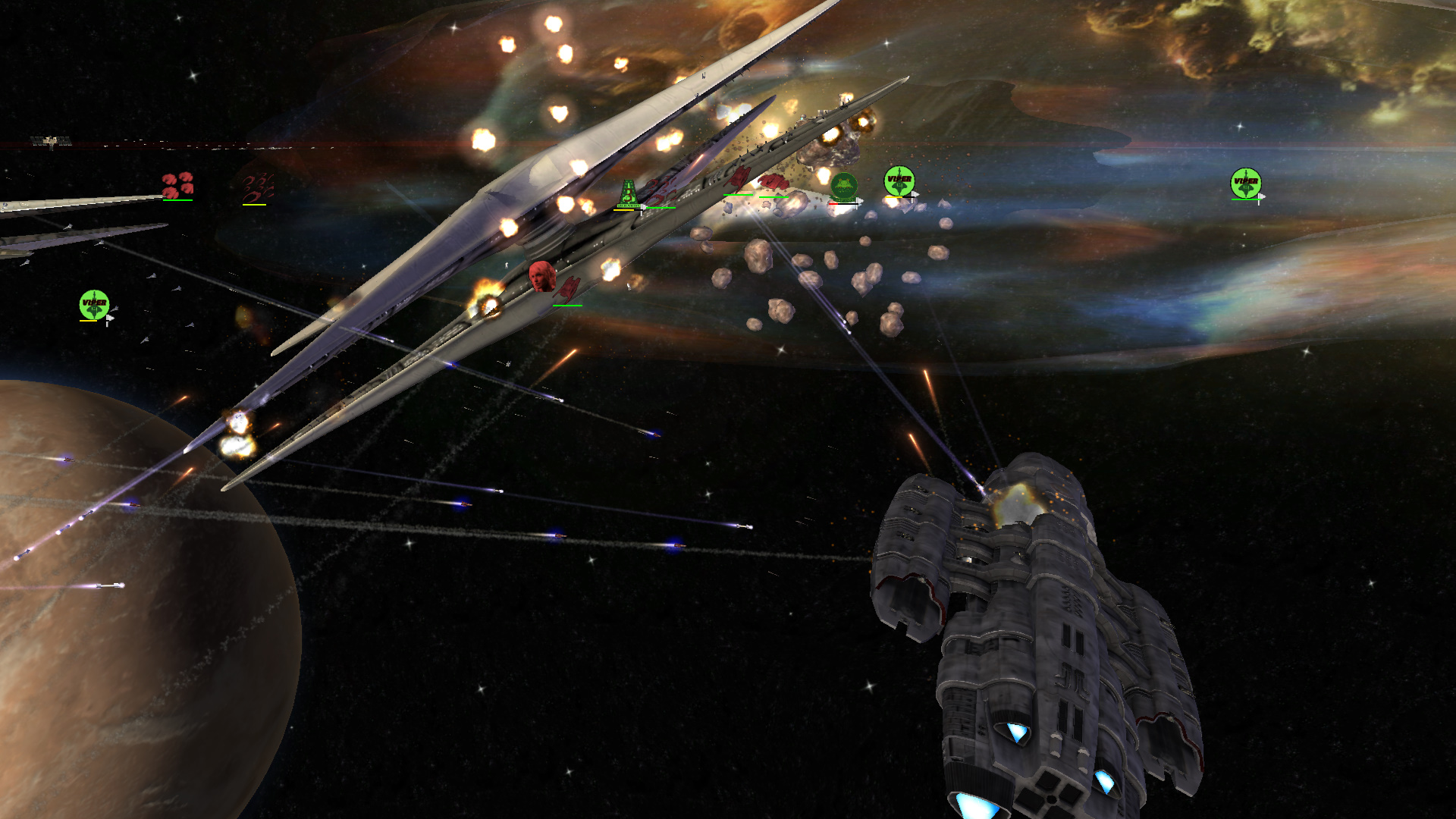 Sobek Class In Combat Image - Battlestar Galactica: War Of The Colonies 