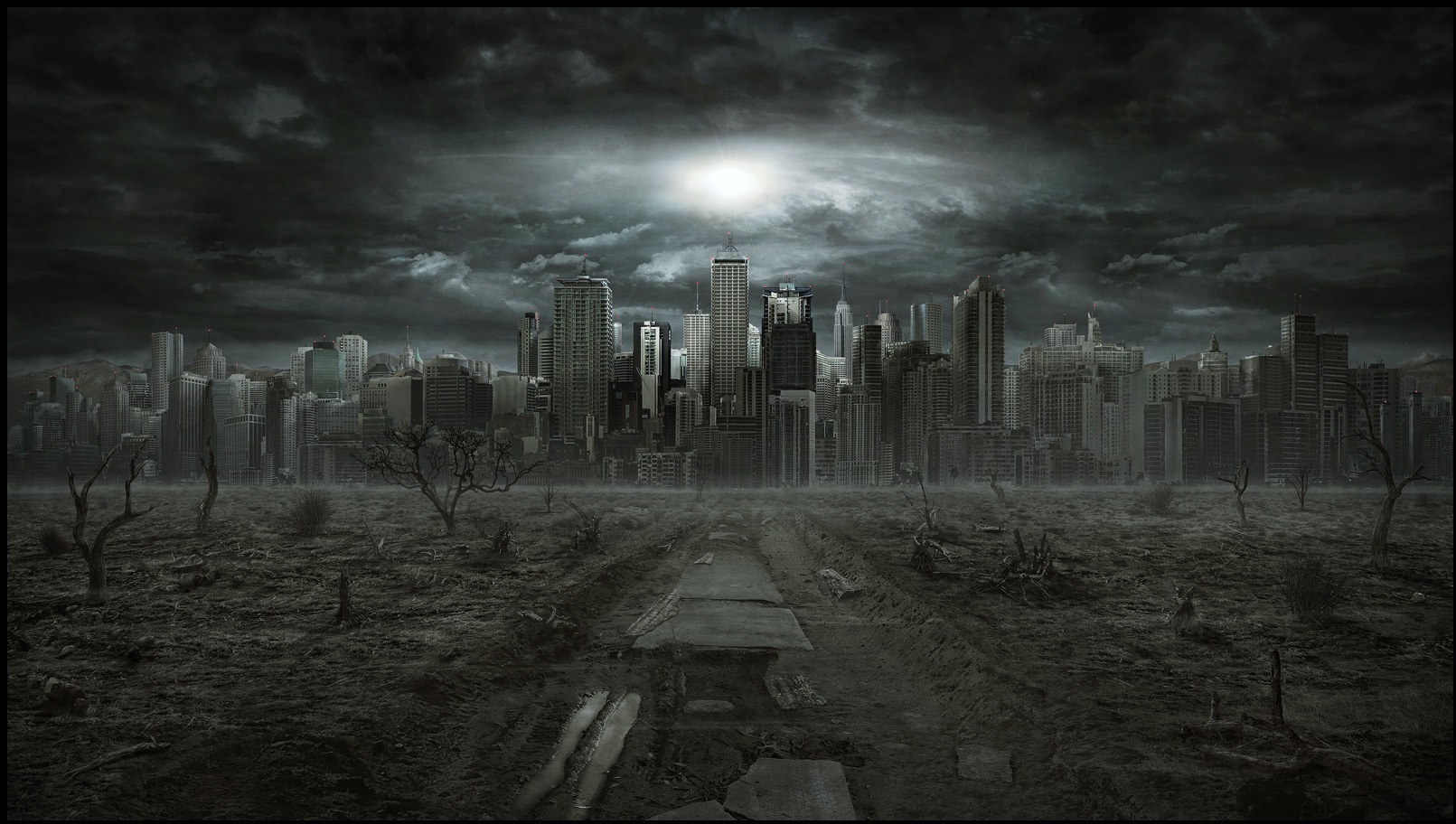 Разрушенный город апокалипсис