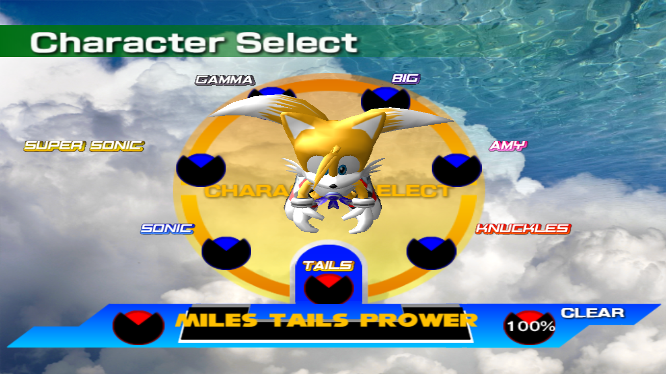 sonic adventure character select