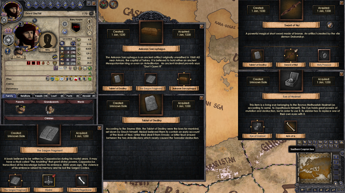 crusader kings 2 how to get artifacts