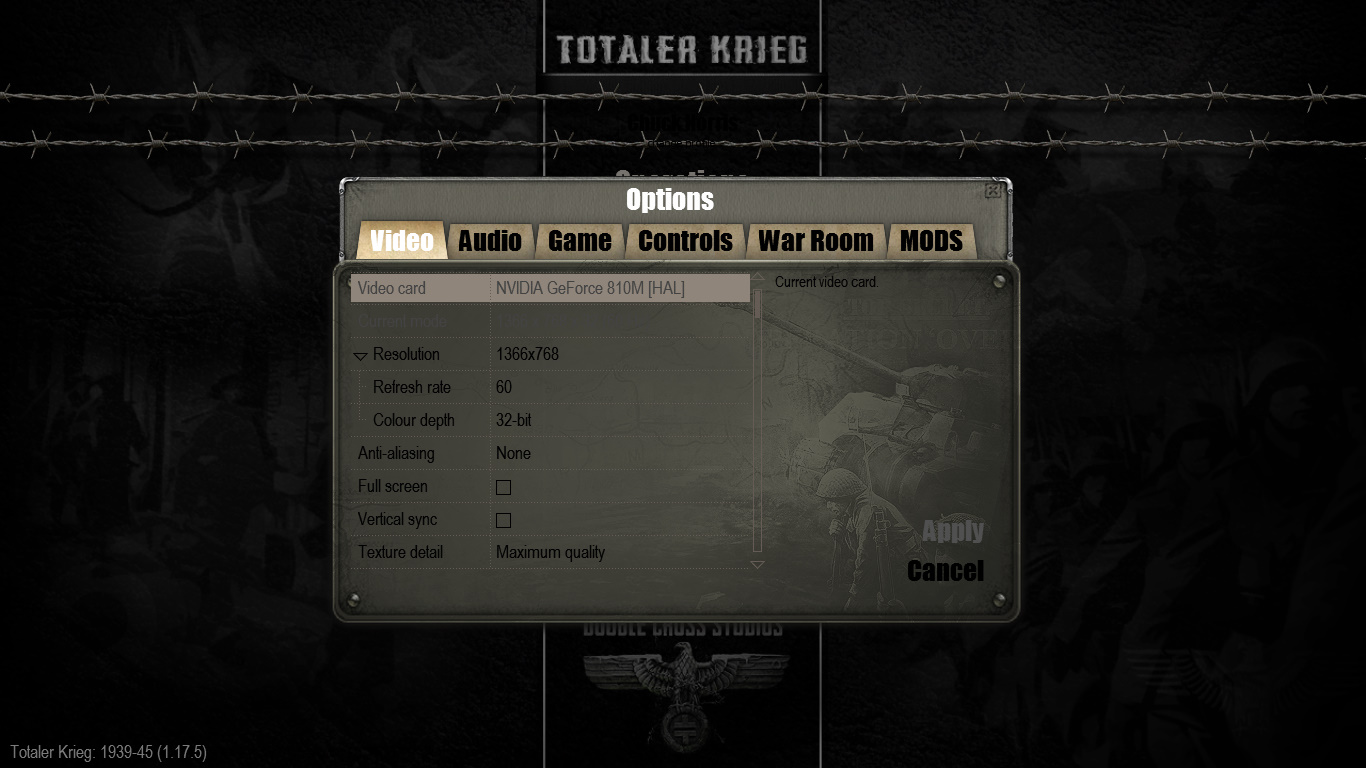 Options Image - Adapted Totaler Krieg Mod For Men Of War - ModDB