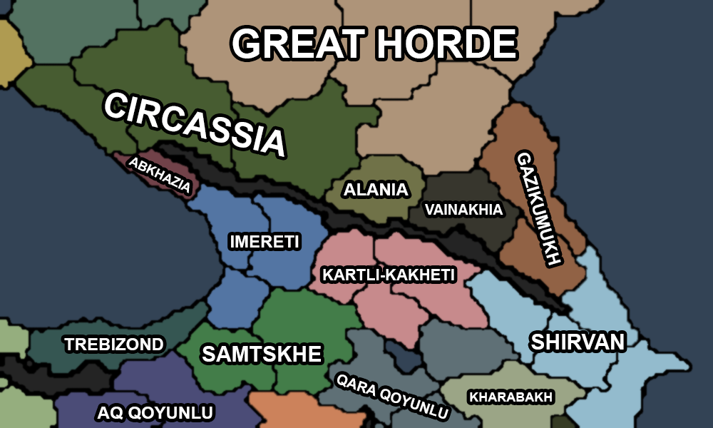 Politic Map image - Extended Caucasia mod for Europa Universalis IV