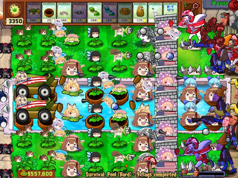 Waifus vs Zombies (plants vs zombies mod) by Oncensored