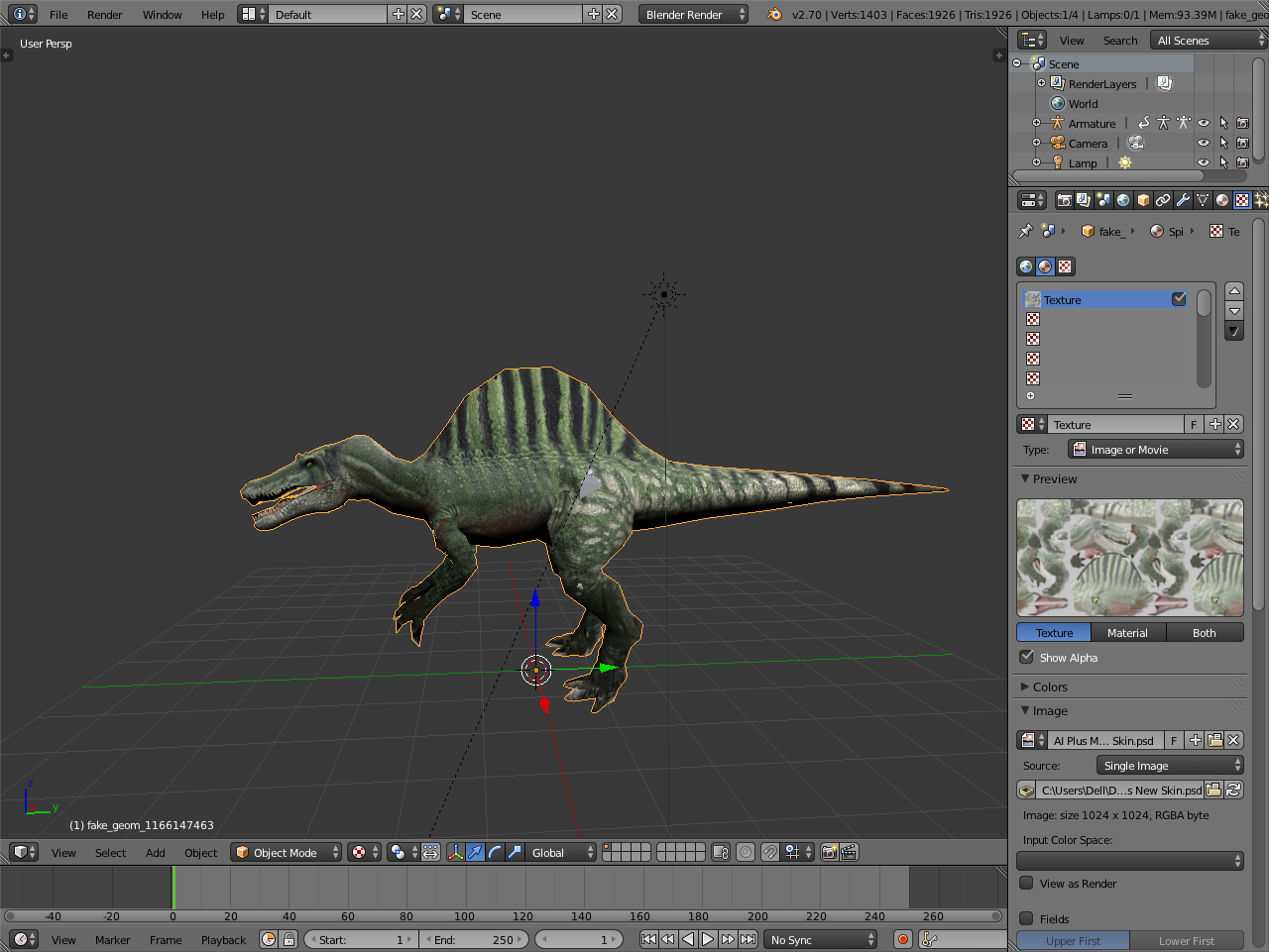 Spinosaurus new Skin in Blender image - JPOG: Ai Plus Mod 2 for ...