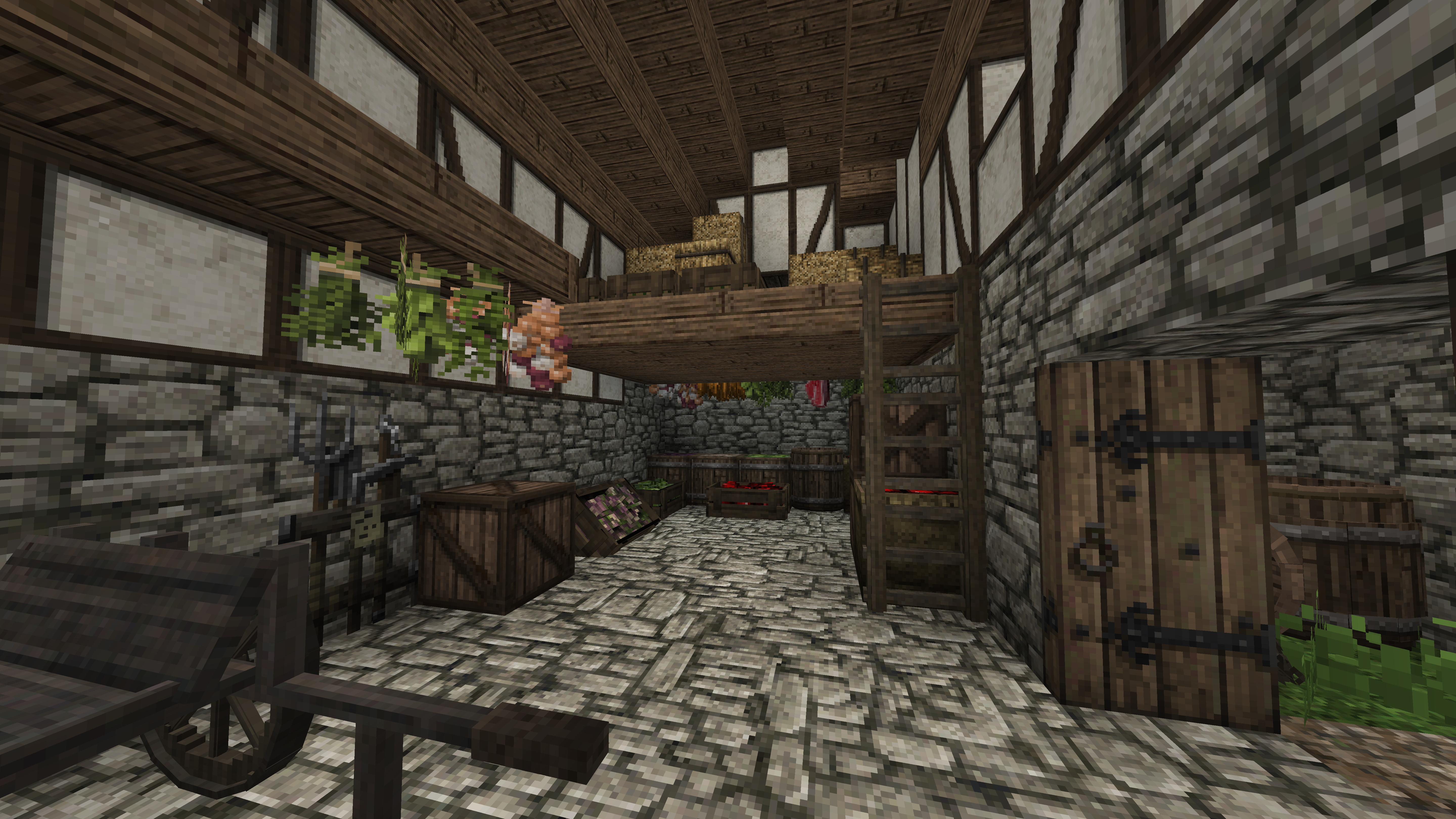 minecraft barn interior