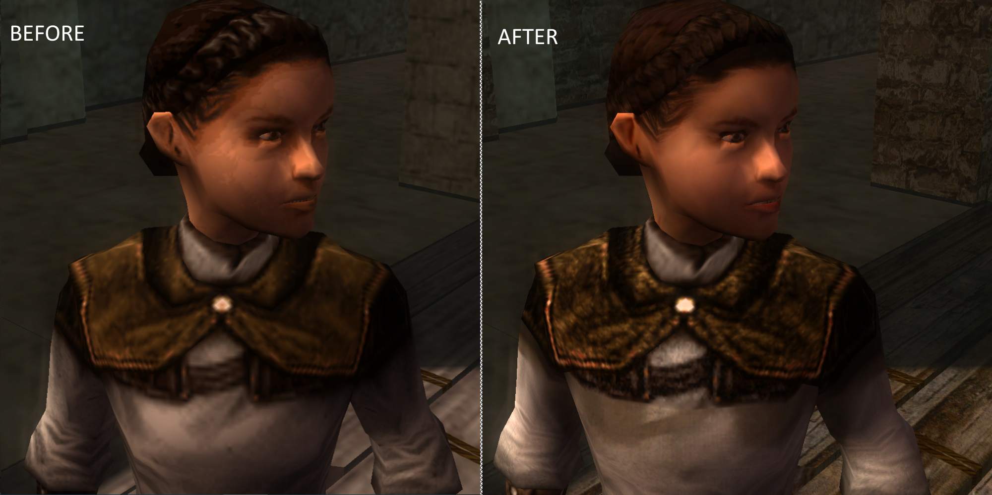 Textures comparison image - Assassin's Creed: Bloodlines Overhaul