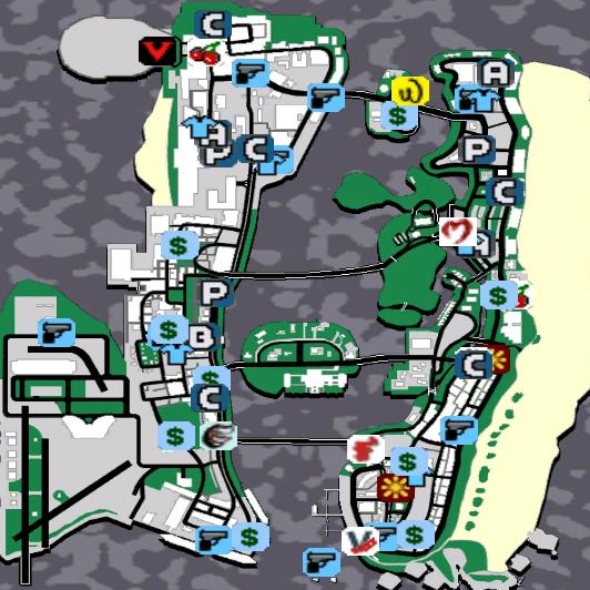 gta vice city map properties