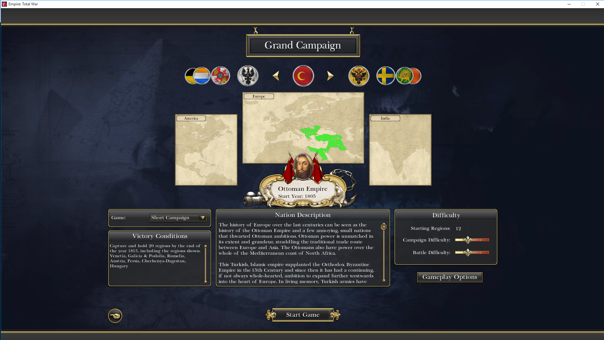 empire total war difficulty