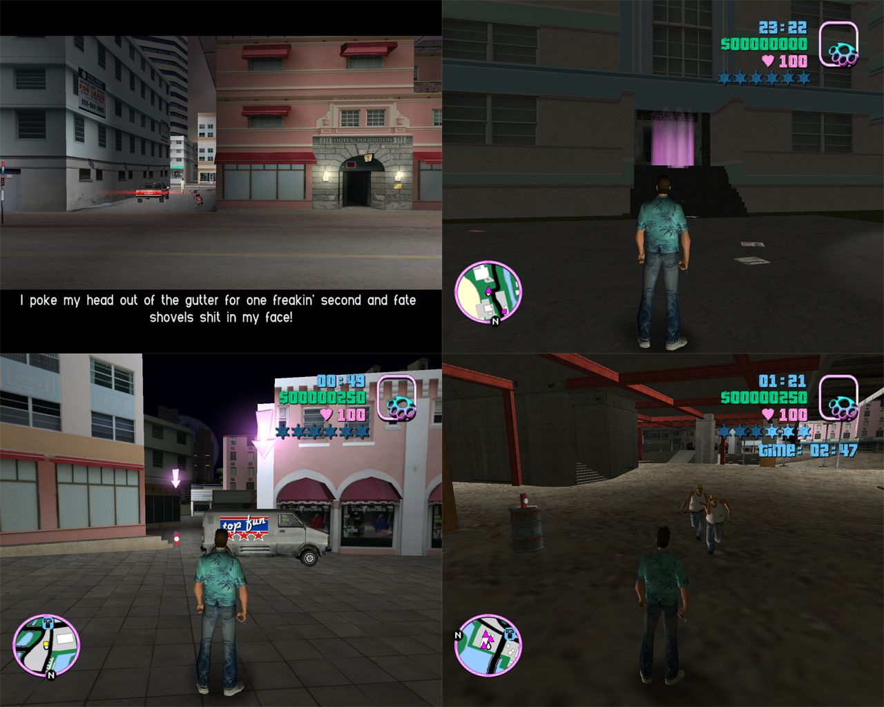 gta vice city map of missions