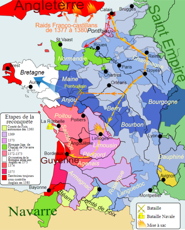 France Map Period from 1360 to 1380 image - 1370 The Reconquest of ...