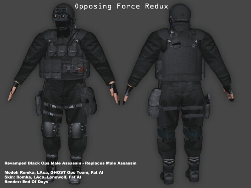 Opposing Force HQ Player Models + Team colored [Half-Life] [Mods]