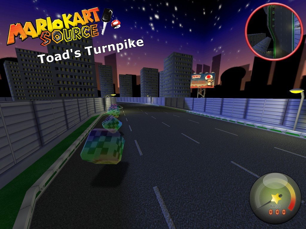 Race map: Toad's Turnpike image - Mario Kart Source mod 