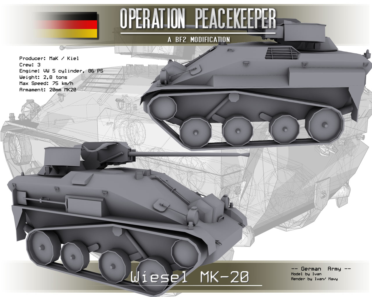 Wiesel MK-20 tiny tank image - Operation Peacekeeper 2 mod for