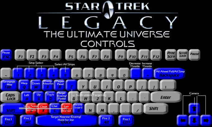 star trek legacy keyboard controls